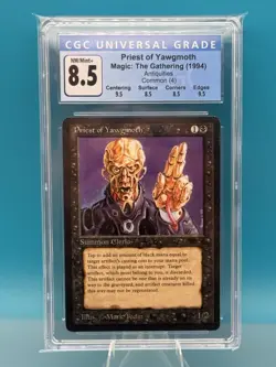 MTG Priest of Yawgmoth Antiquities Common CGC 8.5 - Image 1