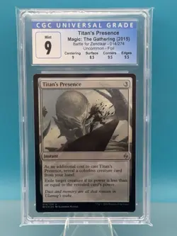 MTG Titan's Presence Battle for Zendikar Uncommon Foil CGC 9 - Image 1