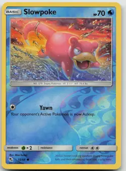 Pokemon Slowpoke 12/68 C Hidden Fates Reverse Holo NM - Image 1