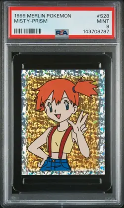PSA 9 MINT 1999 MERLIN POKEMON S28 MISTY-PRISM - Image 1