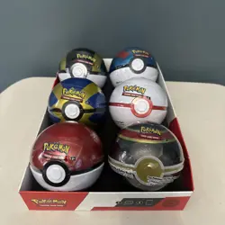POKEMON TCG TIN BALL COMPLETE SET OF 6 W/DISPLAY BOX-NEW/SEALED - Image 2