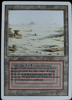 Badlands - Revised Edition - LP - Nonfoil - MTG Dual Land - Reserved List - Image 2