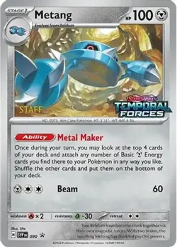 Metang (Prerelease) [Staff] 090 Holo Promo Scarlet & Violet Promo Pokemon NM/M - Image 4