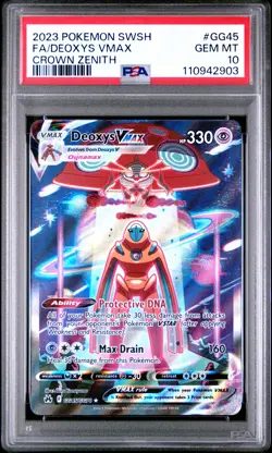 2023 POKEMON SWORD & SHIELD CROWN ZENITH #GG45 FULL ART/DEOXYS VMAX PSA 10 - Image 1