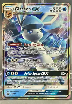 Pokemon TCG Glaceon GX SM147 Black Star Promo Full Art Holo - Image 1