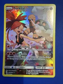 Pokemon TCG Torkoal (Secret) 237/236 Sm-Cosmic Eclipse Holo NM/M - Image 1