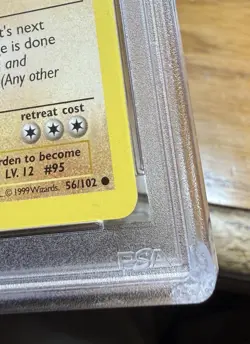 1999 Pokemon 1st Edition Shadowless Onix #56 PSA 7 (cracks on two corners) - Image 4