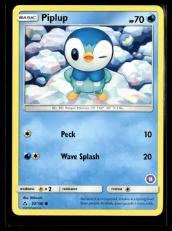 Pokemon TSM Trainer Kit: Alolan Sandslash & Alolan Ninetales #32/156 Piplup (11) - Image 1