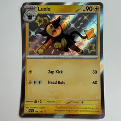 Pokemon TCG Luxio 136/091 Baby Shiny Holo Rare Paldean Fates Pack Fresh / NM - Image 1