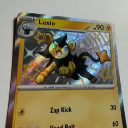 Pokemon TCG Luxio 136/091 Baby Shiny Holo Rare Paldean Fates Pack Fresh / NM - Image 2
