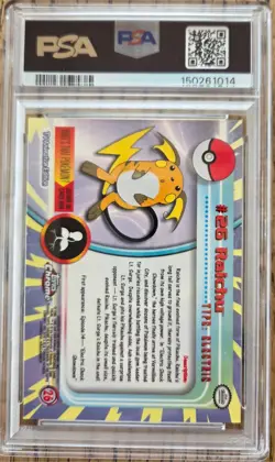 2000 Topps Chrome Pokemon TV #26 Raichu PSA 7 NM - Image 2