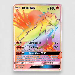 Entei GX (Secret) 74/73 Shining Legends Holo Secret Rare Pokemon TCG NM - Image 1