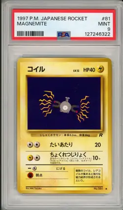 1997 Pokemon Japanese Rocket Magnemite #81 PSA 9 - Image 1