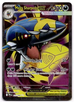 Mega Sharpedo ex 113/094 Ultra Rare Phantasmal Flames Pokemon Near Mint - Image 1