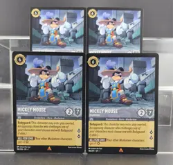 Disney Lorcana Mickey Mouse - Musketeer 186/204 The First Chapter Rare 4 Cards - Image 1