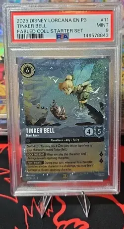 2025 Disney Lorcana EN P3 Fabled Starter Set Tinker Bell #11 PSA 9 - Image 1