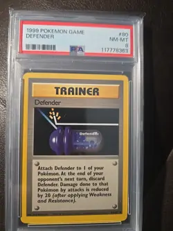 Pokemon TCG Base Set Defender Card 80/102 Unlimited Uncommon 1999 - Image 1