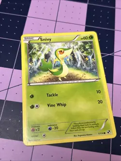 Pokemon TCG Snivy Card 1/114 Black White Common Regular Trading Card Game - Image 1