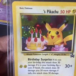 _'s HAPPY BIRTHDAY PIKACHU Card BLACK STAR PROMO Set #24 Holo WOTC NM Swirl 💫 - Image 3