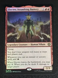MTG Universes Beyond: Spider-man Electro, Assaulting Battery Foil 0076 NM Rare - Image 1