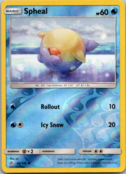 2019 Pokemon Cosmic Eclipse Spheal 049/236 Reverse Holo - Image 1
