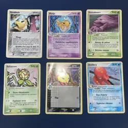 Lot de 6 REVERSE/HOLO cartes Pokemon FR -block EX- Etat variable (D04) - Image 1