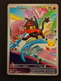 Pokemon Litten MEP 044 - First Partner Illustration Promo Card 30 Anniversary NM - Image 1