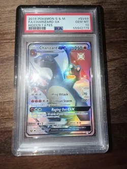 Pokemon PSA 10 Charizard GX #SV49 Full Art Hidden Fates 2019 English - Image 1