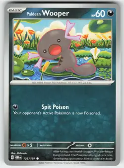 Paldean Wooper 126/197 Common Obsidian Flames Pokemon Near Mint - Image 1