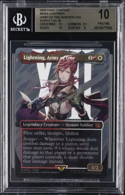 2025 FINAL FANTASY BORDERLESS SURGE FOIL M #0545 LIGHTNING, ARMY OF ONE BGS 10 - Image 1