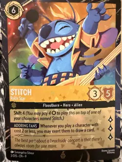 2026 Disney Lorcana Epcot Festival Of The Arts Stitch Rock Star Promo Card - Image 1