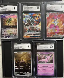 Pokemon CGC Graded 5 Card Lot 9-10 - Image 1
