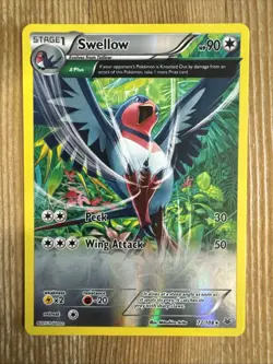 Swellow 72/108 - XY Roaring Skies - 2015 Pokemon TCG Card HOLOFOIL RARE VLP - Image 1
