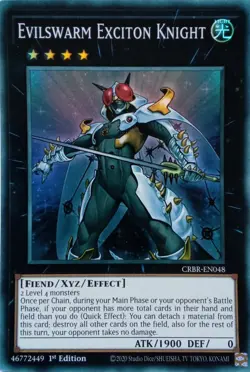 CRBR-EN048 EVILSWARM EXCITON KNIGHT SUPER RARE 1ST EDITION YuGiOh CARD - Image 1