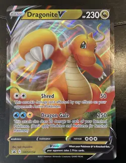 JUMBO Dragonite V Oversized Card SWSH154 Black Star Promo Pokemon NM - Image 1