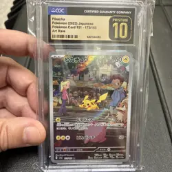 PIKACHU 173/165 ART RARE HOLO POKEMON CARD 151 POKEMON JAPANESE CGC 10 PRISTINE - Image 1