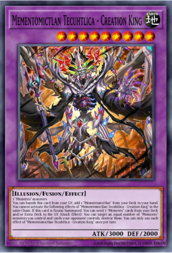 Yugioh! MEMENTOMICTLAN TECUHTLICA CREATION KING MP25-EN010 STARLIGHT RARE - Image 1