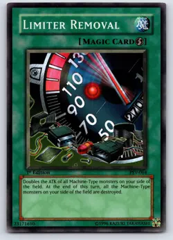 Limiter Removal PSV-064 LP Super Holo Rare Yugioh Card 2002 1st Edition - Image 1
