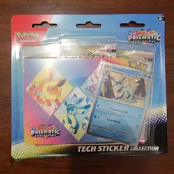 Pokemon Scarlet & Violet Prismatic Evolutions Glaceon Holo Tech Sticker - Image 1