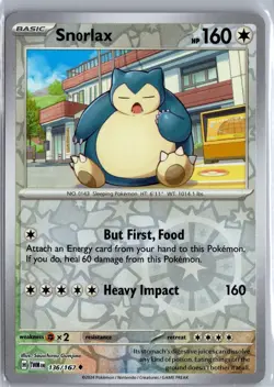 Snorlax 136/167 Uncommon Twilight Masquerade Pokemon Reverse Holo NM/M - Image 1