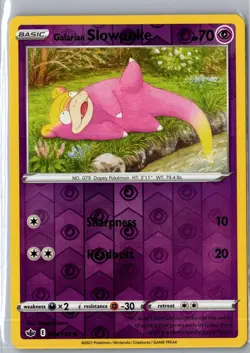 Galarian Slowpoke 054/198 Common Chilling Reign Pokemon Reverse Holo NM/M - Image 1