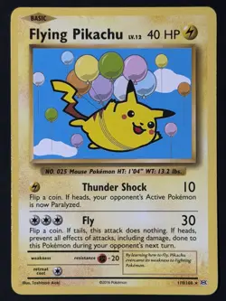 Flying Pikachu Secret Rare Normal XY - Evolutions 110/108 HP Pokemon TCG - Image 1