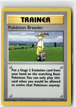 Pokemon Breeder Rare Base Set (Shadowless) 076/102 Unlimited MP - Image 1