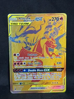 Pokemon TCG Reshiram & Charizard GX SM247 TAG TEAM GOLD BASIC 2021 CG - Image 1