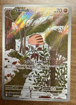 Pokemon Swinub Illustration Rare SV09: Journey Together 165/159 NM Condition - Image 1