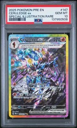 PSA 10 Ceruledge EX 147/131 Prismatic Evolutions 2025 Pokemon - Image 1