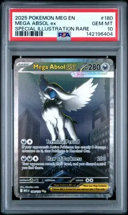 2025 POKEMON MEG EN-MEGA EVOLUTION #180 MEGA ABSOL EX PSA 10 - Image 1
