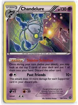 Pokemon TCG Chandelure 50/114 XY-Steam Siege Holo Rare - Image 1