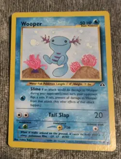 Wooper #71/75 Pokemon Card Neo Discovery 2001 Water Common Non Holo Wotc LP - Image 1