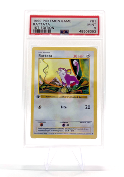 Pokemon Cards: Base Set 1st Edition Common: Rattata 61/102 PSA 9 - Image 1